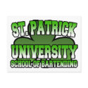 St. Patrick University School of Bartending Postca postcards