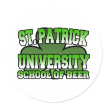 St. Patrick University School of Beer Sticker by irish_shirts St. Patrick University School of Beer Sticker