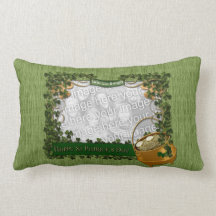 St Patricks - ADD YOUR PHOTO - Shamrock Frame Pillow