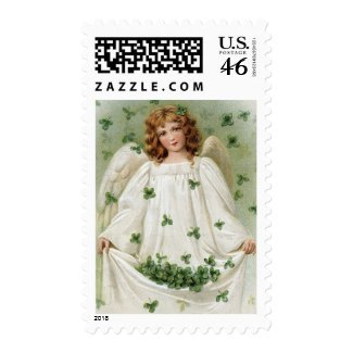 St. Patricks Angel bringing you good luck stamp