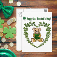 St. Patrick's Bear Postcard postcard