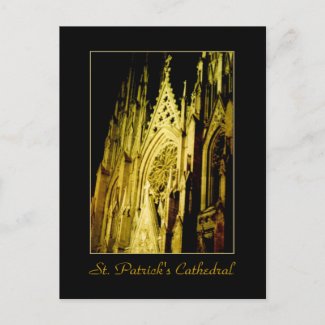'St. Patrick's Cathedral at Night' Postcard postcard