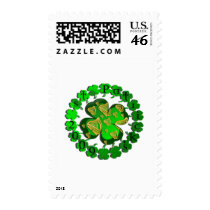 St patricks Clover Irish Harp 2009 Art postage by IrishT St patricks Clover Irish Harp 2009 Art postage