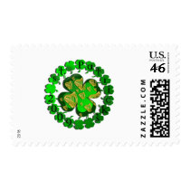 St patricks Clover Irish Harp 2009 Art postage by IrishT St patricks Clover Irish Harp 2009 Art postage