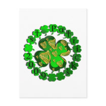 St patricks Clover Irish Harp 2009 Art postcards by IrishT St patricks Clover Irish Harp 2009 Art postcards