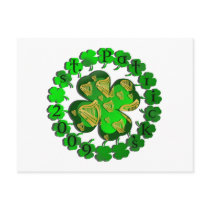 St patricks Clover Irish Harp 2009 Art postcards by IrishT St patricks Clover Irish Harp 2009 Art postcards