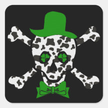 St. Patrick's Cow Skull Stickers