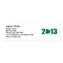 St. Patrick's day 2013 shamrock Business Card
