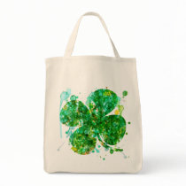 St. Patricks Day Abstract Shamrock Art Tote Bags