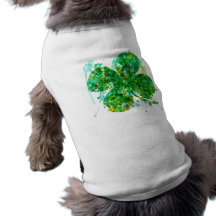 St. Patricks Day Abstract Shamrock Art Doggie Tee