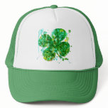 St. Patricks Day Abstract Shamrock Art Hats