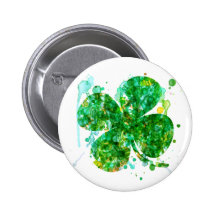 St. Patricks Day Abstract Shamrock Art Pins
