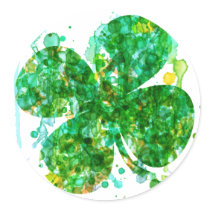 St. Patricks Day Abstract Shamrock Art Stickers