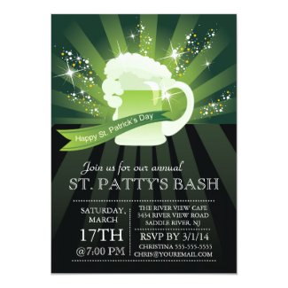 St. Patrick's Day Annual Bash Party Custom Invitations