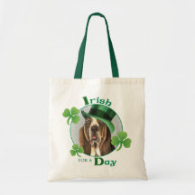 St. Patrick's Day Basset Tote Bags