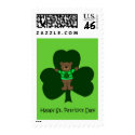 St. Patrick's day bear in green postage