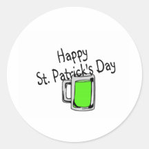 St Patricks Day Beer Round Sticker