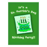 St Patricks Day Birthday Party Custom Invitations
