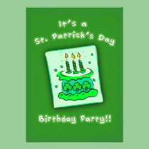 St Patricks Day Birthday Party Custom Invitations invitations