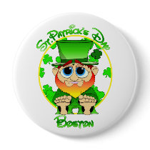 St Patrick's Day Boston feat Lil Blarney buttons by cimmerrian St Patrick's Day Boston feat Lil Blarney buttons