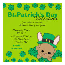 St.Patrick's Day Bunny Invites