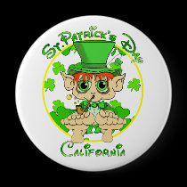 St Patrick's Day California feat Lil Leprechaun buttons by cimmerrian St Patrick's Day California feat Lil Leprechaun buttons