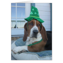 St. Patrick's Day Card with Basset Hound