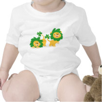 St Patrick's Day Cartoon Lions Baby Apparel t-shirts by Lioness_Graphics St Patrick's Day Cartoon Lions Baby Apparel t-shirts
