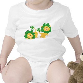 St Patrick's Day Cartoon Lions Baby Apparel shirt