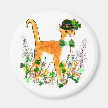 St. Patrick's Day Cat Fridge Magnets