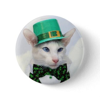 St Patrick's Day Cat Lover Button button