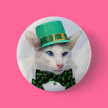 St Patrick's Day Cat Lover Button