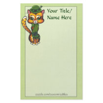 St. Patrick's Day Cat Stationery by Customizables St. Patrick's Day Cat Stationery