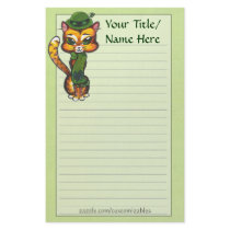St. Patrick's Day Cat Stationery by Customizables St. Patrick's Day Cat Stationery