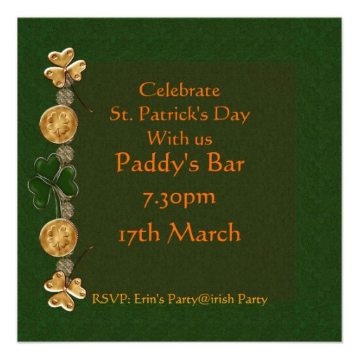St. Patricks Day Celebration Custom Invitations