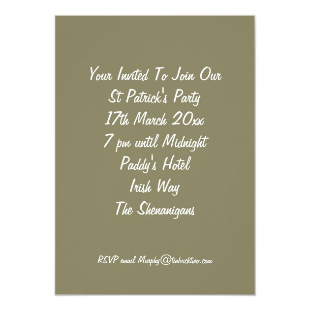 St Patrick's Day Celebration Party Invitations