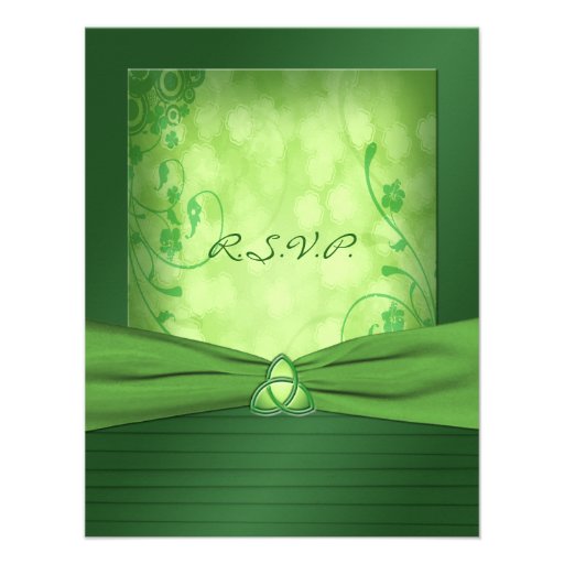 St. Patrick's Day Celtic Love Knot Reply Card Personalized Invite (front side)