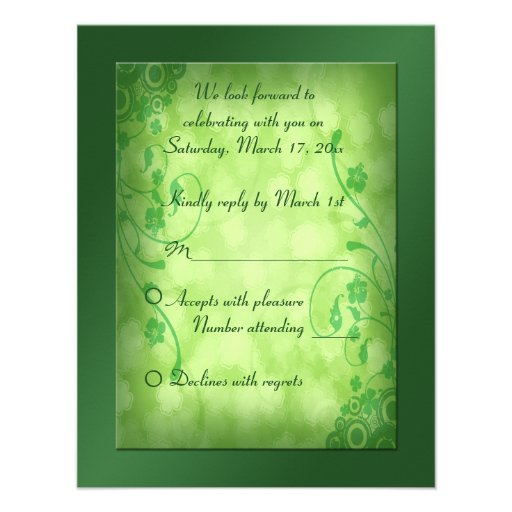St. Patrick's Day Celtic Love Knot Reply Card Personalized Invite