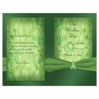 St. Patrick's Day Celtic Love Knot Wedding Program