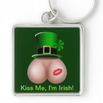 St Patrick's Day Cheeky Square Premium Keychain