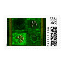 ST. PATRICK'S DAY CLOVER GRUNGE TEMPLATE POSTAGE STAMP