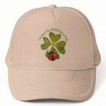 st. patrick's day clover & ladybugs trucker hats