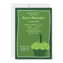 St. Patrick's Day CUPCAKE Birthday Invitation 5x7