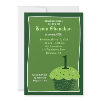 St. Patrick's Day CUPCAKE Birthday Invitation 