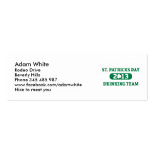St. Patrick's day drinking team 2013 Business Card Templates