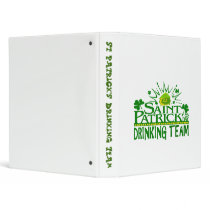 St Patricks Day Drinking Team. Irish Celebrations. 3 Ring Binder