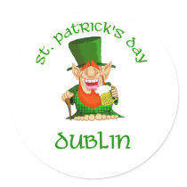 St Patrick's Day ~ Dublin Round Stickers
