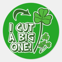 St Patrick's Day Farting Humor Round Sticker