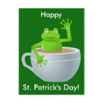 St. Patrick's Day Frog in Tea Cup Postcard postcard