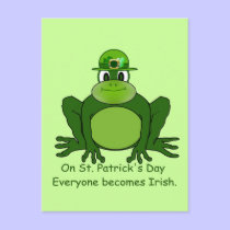 St. Patrick's Day Frog - Postcard